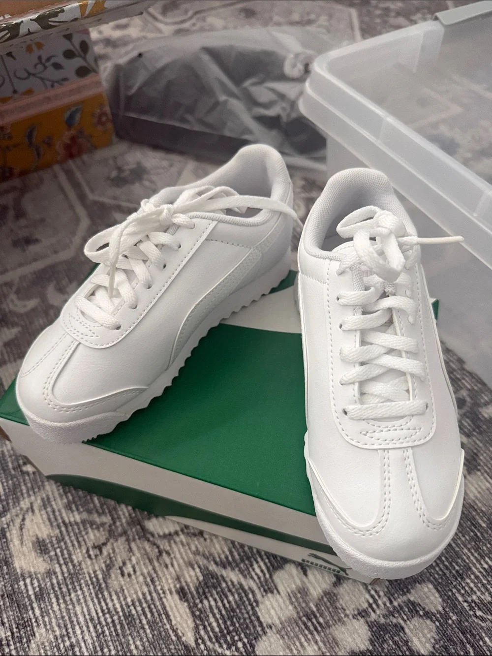 Puma Kids White Platform Lace-Up Sneakers